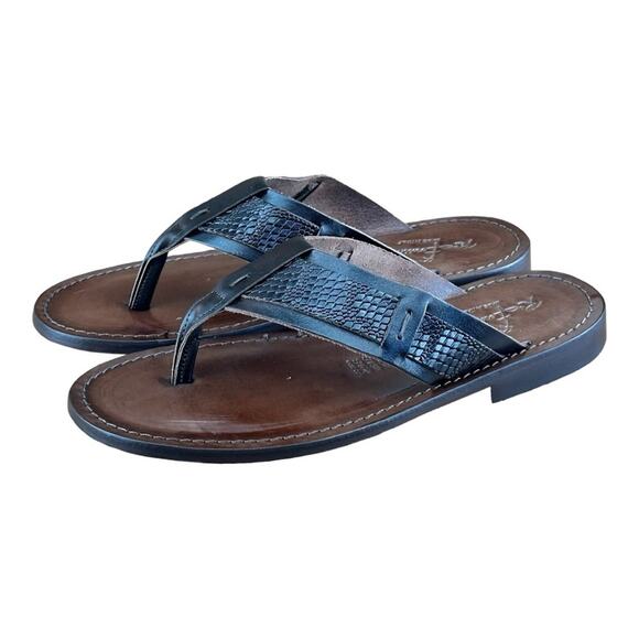 Re Ferdinando Vero Cuoio LMen\'s Brown  Leather flip flops sandal main image 4